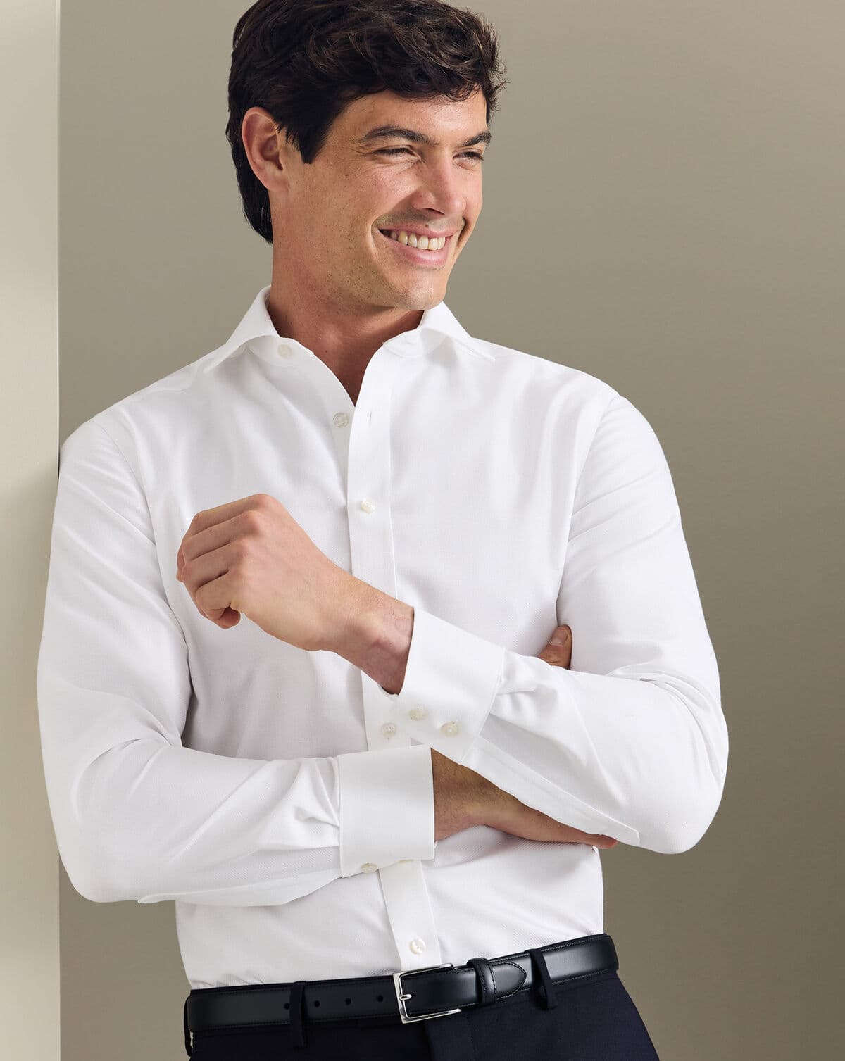 Рубашка Non-Iron Stretch Trafalgar Weave – Белая 1